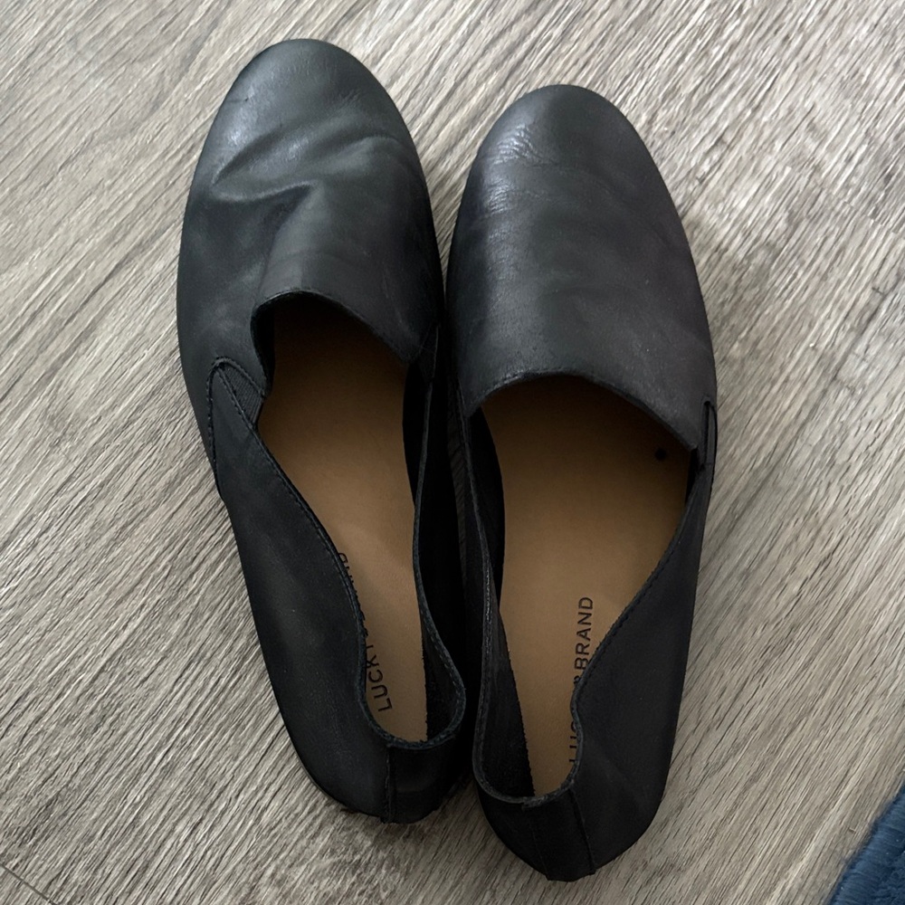 Lucky Brand Black Leather Flats